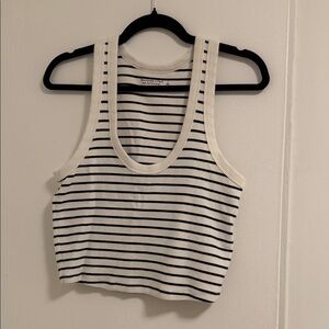 Abercrombie & Fitch Black and White Striped Tank Top